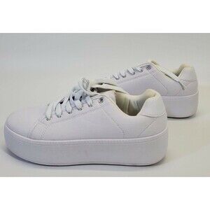 MDS Women's Size 5 / 38 Nasty Gal White Lace Up Canvas Sneakers Tennis Shoes EUC